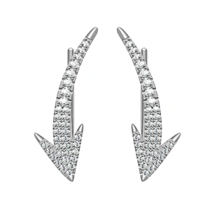 Miss Jewelry 925 Sterling Silver India Diamond Paved Earrings For Women