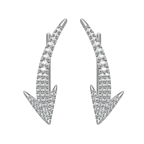 Miss Jewelry 925 Sterling Silver India Diamond Paved Earrings For Women