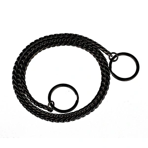 4mm black gold plated metal chain dog harness