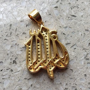 Saudi sterling silver gold plated allah pendant, muslim gold pendant gold allah pendants