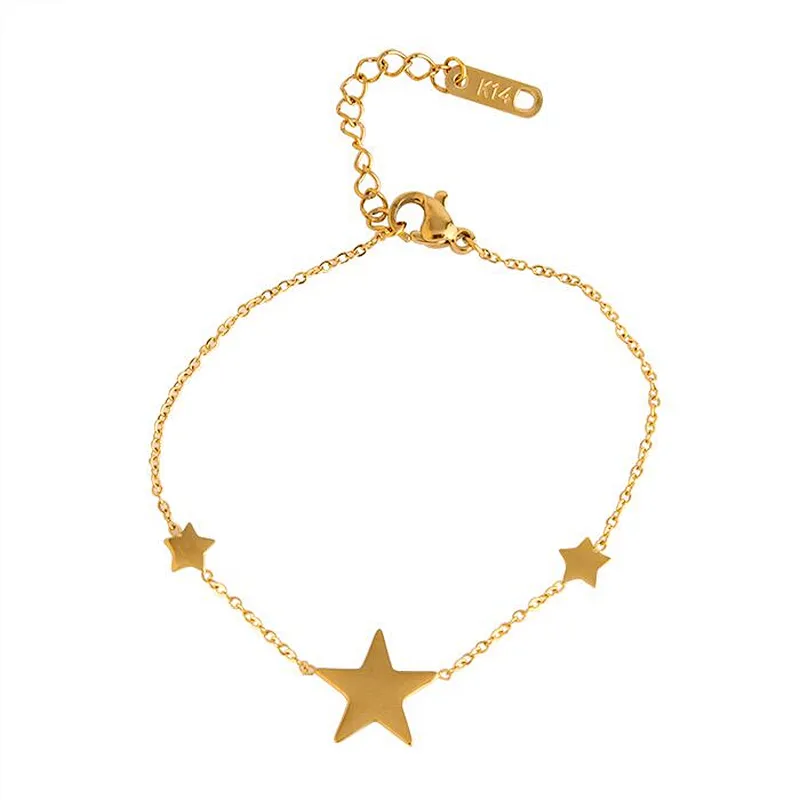 New Micro Jewellery Drop Star Bracelet Steel Diamond Models in Gold