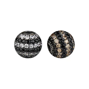 Miss Jewelry Wholesale 925 Sterling Silver Metal Beads for Jewelry Making Cz Micro Pave Beads