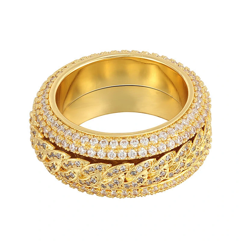 Yellow 18k Gold Diamond Micro Pave Ring