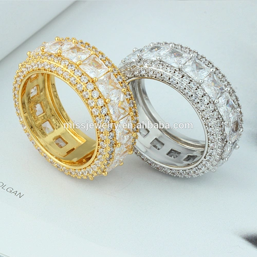 Missjewelry Fashion New Design Custom Made Pave Diamond Gold Hip Hop Ring Men 925 Sterling Silver
