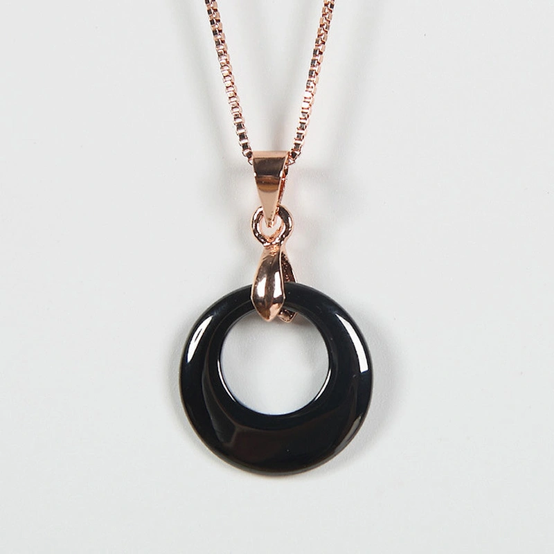 2019 Fashion jewelry black and white ceramic pendant necklace