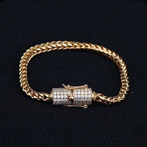 Wholesale 18k stainless steel mens bracelets gold plated, jewelry bracelets chains