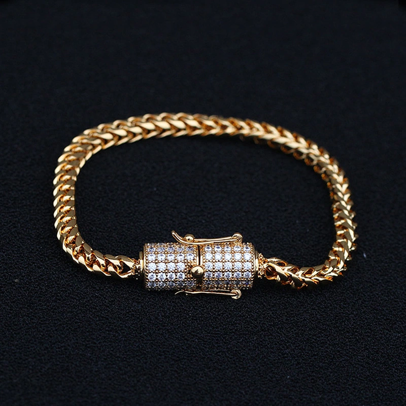 Wholesale 18k stainless steel mens bracelets gold plated, jewelry bracelets chains