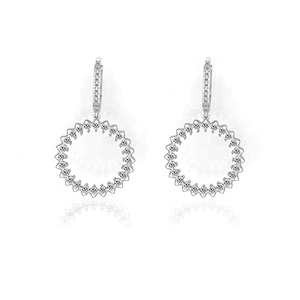 Miss Jewelry High Quality Cheap Simple New Design Fancy 925 Sterling Silver Diamond CZ Cuff Earring