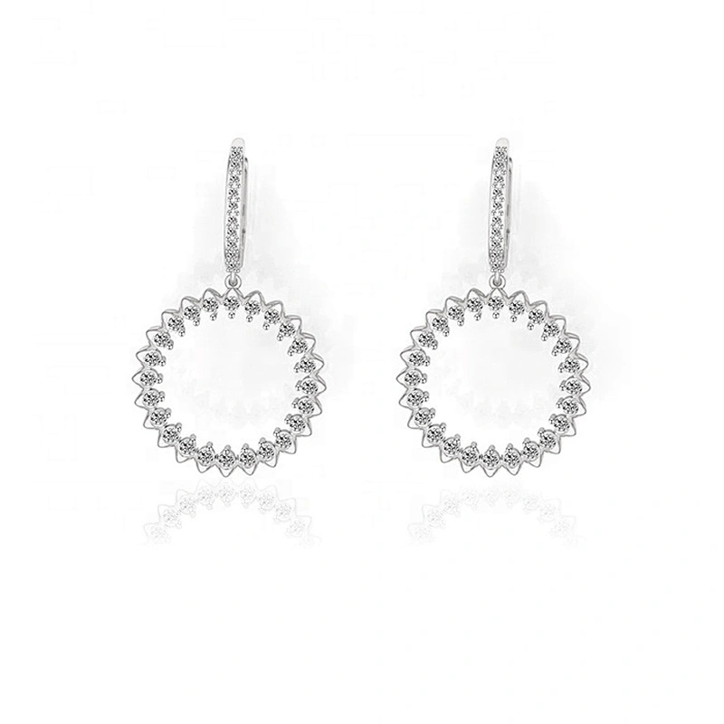 Miss Jewelry High Quality Cheap Simple New Design Fancy 925 Sterling Silver Diamond CZ Cuff Earring