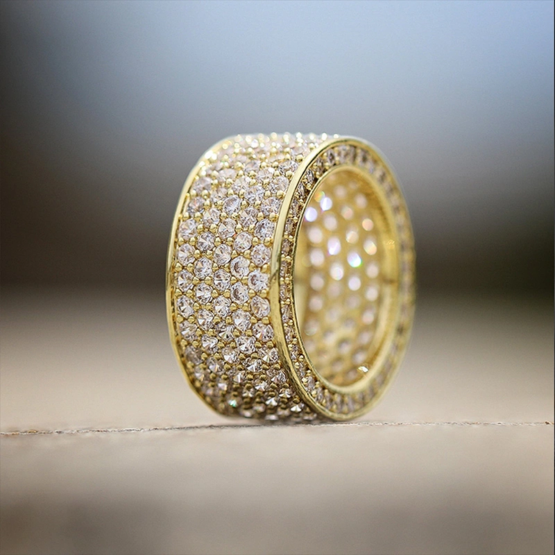 18K Gold Plated 925 Sterling Silver Women Ring CZ Pave