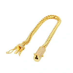 Wholesale 18k stainless steel mens bracelets gold plated, jewelry bracelets chains