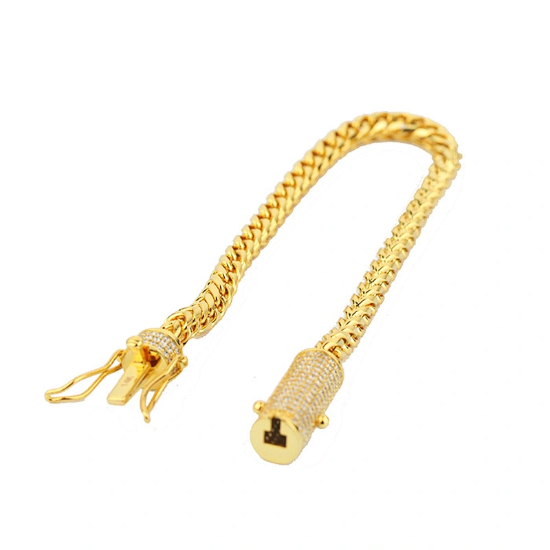 Wholesale 18k stainless steel mens bracelets gold plated, jewelry bracelets chains