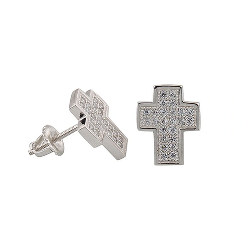 925 Sterling silver alloy george michael cross earrings for man