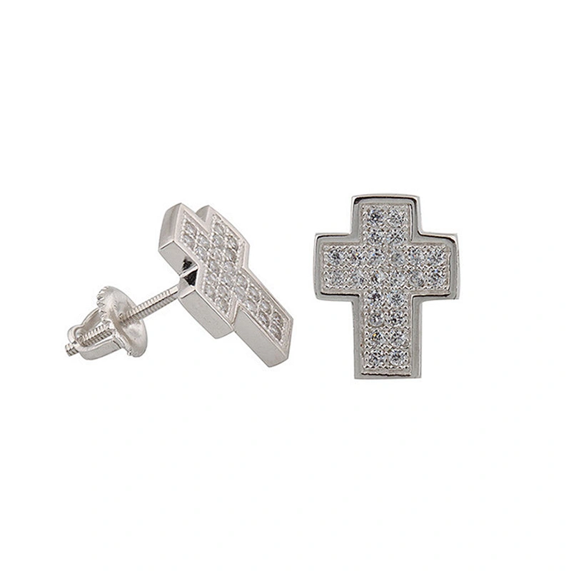 925 Sterling silver alloy george michael cross earrings for man