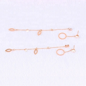 Miss Jewelry Hot Sale Fancy Stainless Steel Dubai Gold Drop Earrings Studs