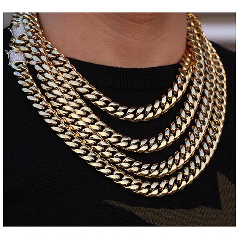 10mm Hip Hop Heavy Gold Cuban Link Chain