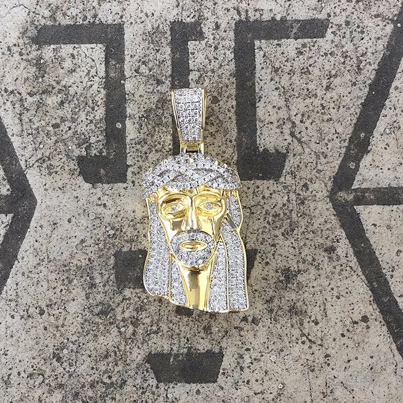 Hip hop pendant 925 sterling silver jesus pendant, PVD 18k gold plated jewelry