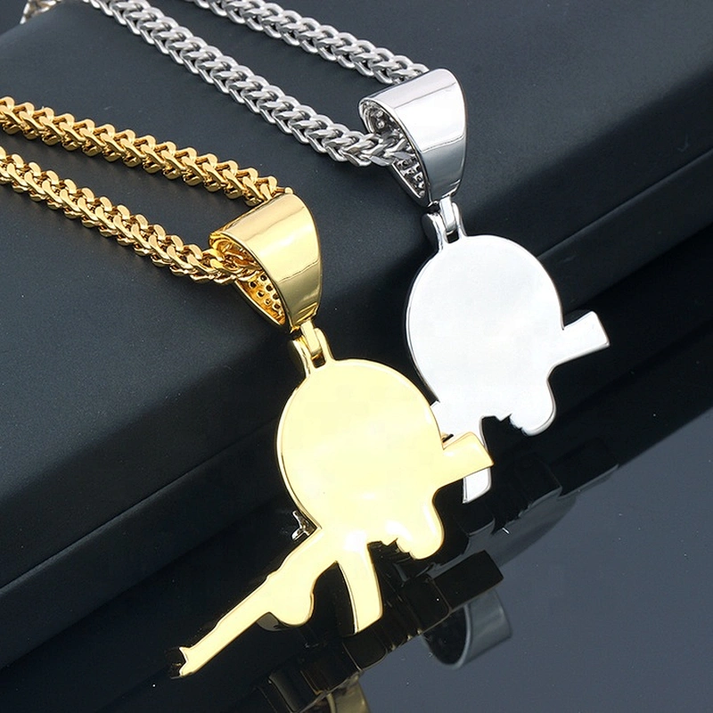 Missjewelry Emiji Face Gold Chain Necklace Hip Hop Pendant AAA