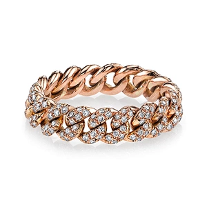Miss Jewelry Hip Hop Jewelry CZ Micro Pave Ice Out Link Ring for Girls