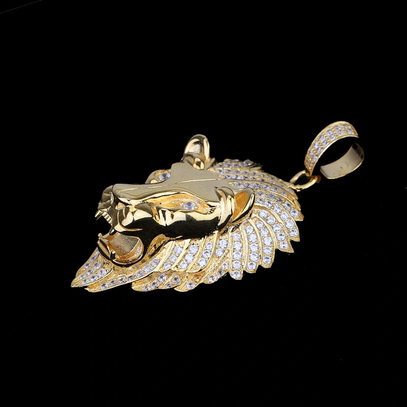 Missjewelry Fashion Necklace Design Hip Hop Pave Zircon Diamond Lion Head Gold Pendant