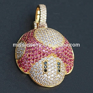 Miss Jewelry Designer Latest Custom Diamond Iced Out Gold Men Hip Hop Jewelry Mushroom Pendant