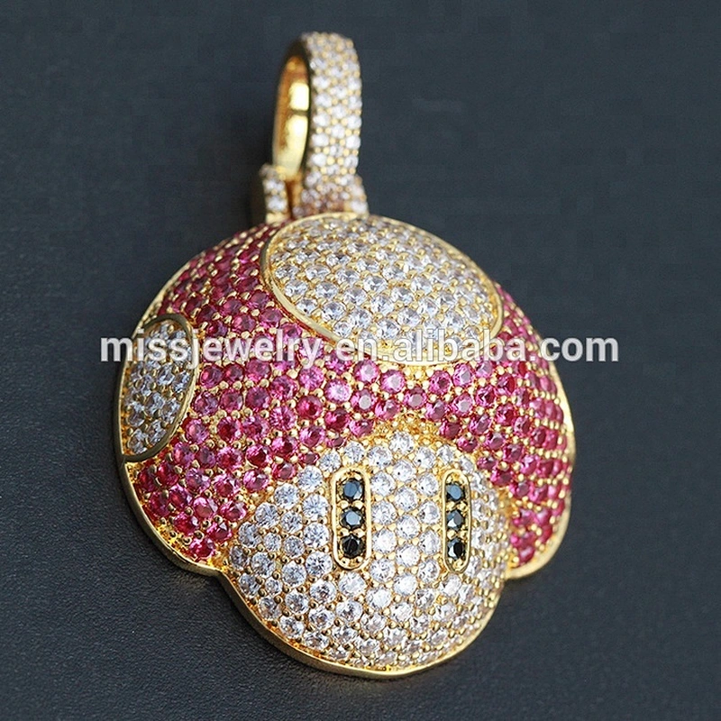 Miss Jewelry Designer Latest Custom Diamond Iced Out Gold Men Hip Hop Jewelry Mushroom Pendant