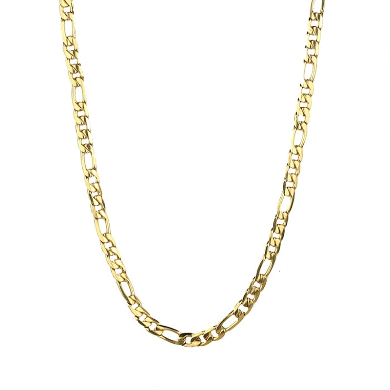 14k Gold Fiagro Chain Necklace Men
