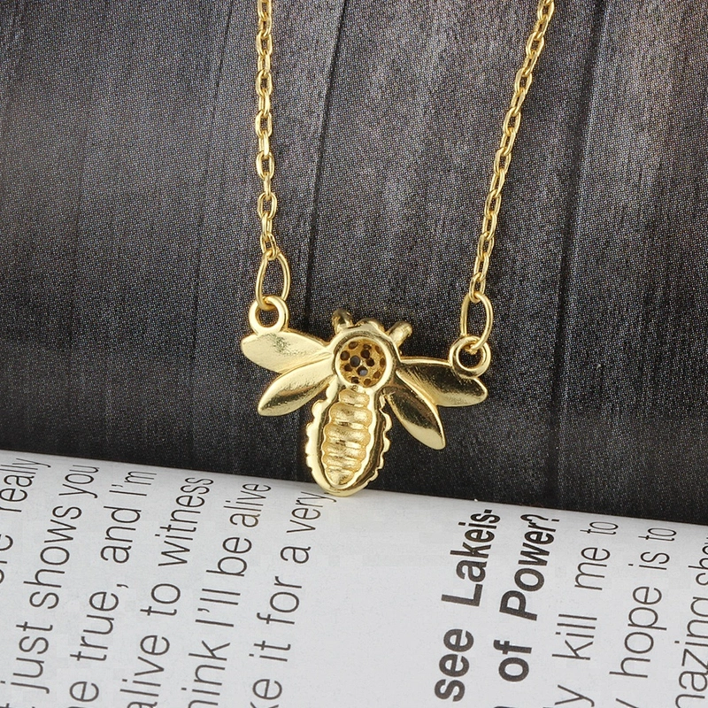 Miss Jewelry Cheap Women Charm 14k 18k Gold Plated Bee Necklace Jewelry