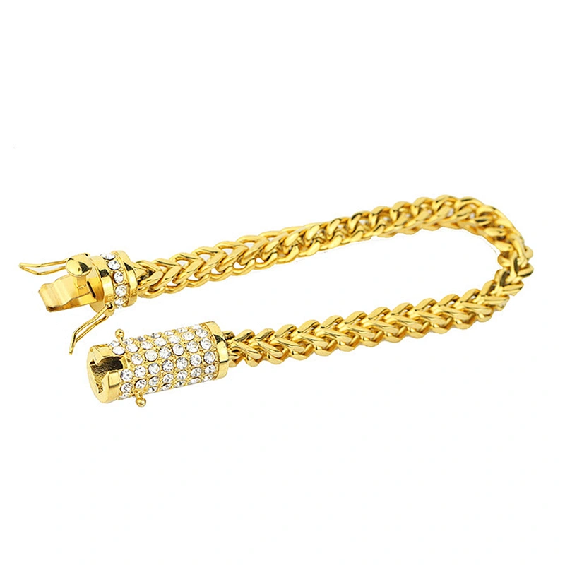 Wholesale 18k stainless steel mens bracelets gold plated, jewelry bracelets chains