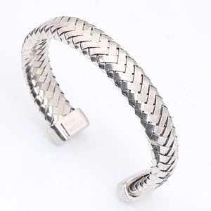 Indian 18K Gold Bangles, Handmade Dubai Gold Adjustable Open Stainless Steel Bangle Bracelet Designs