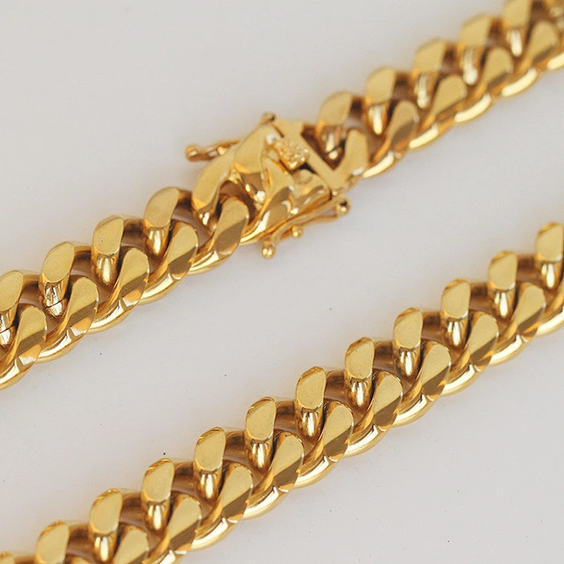 Wholesale Hip Hop stainless steel pvd cuban link gold chain