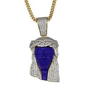 Hip Hop Bling Jesus Gold Pendant Jewelry