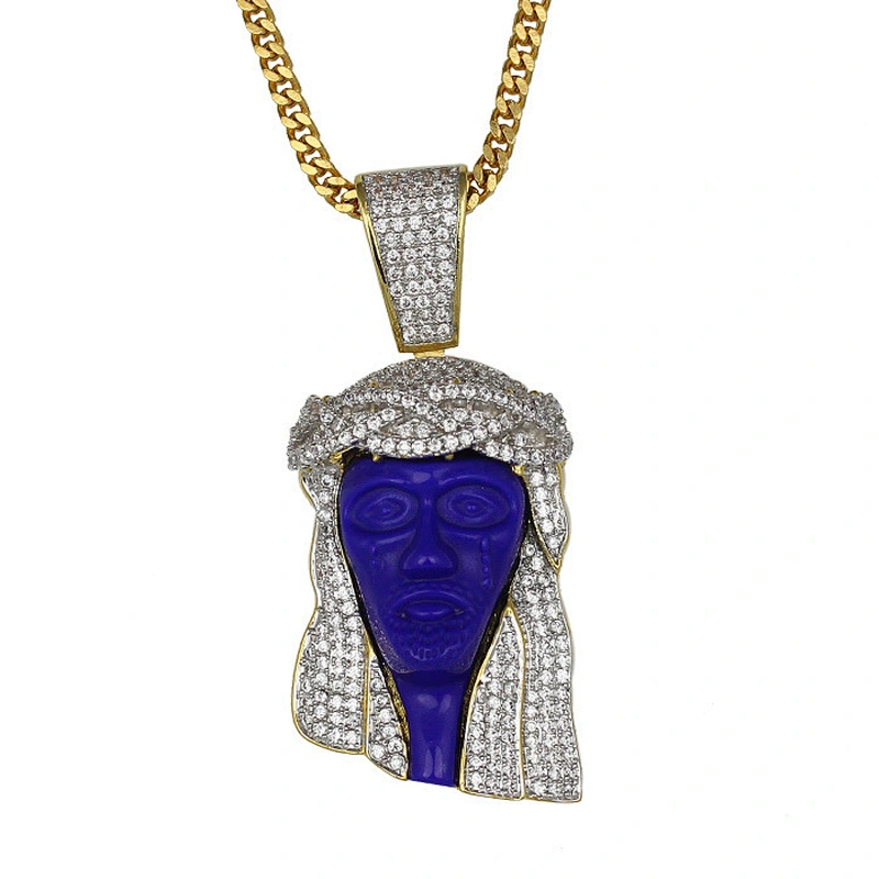 Hip Hop Bling Jesus Gold Pendant Jewelry