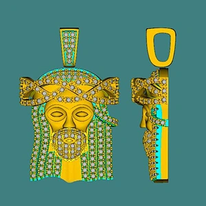 Hip Hop 3D Picture Pendant of Jesus Christ