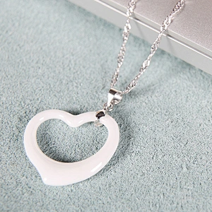 China factory jewelry unique heart shape women ceramic chain necklace