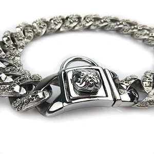 Wholesale Luxury Gold Chain Military Dog Collars