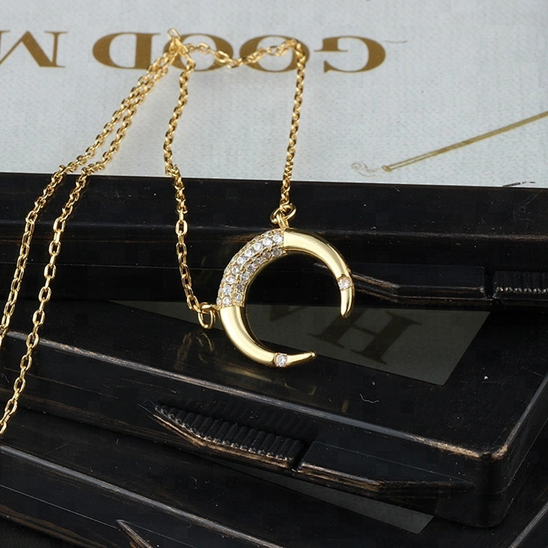 Miss Jewelry Clear And Free From Vulgarity Gold Moon Star Necklace For Young People