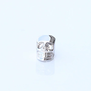 Miss Jewelry Supply Wholesale Charm Custom Metal Beads, 14K Gold 925 Sterling Silver Skull Bead