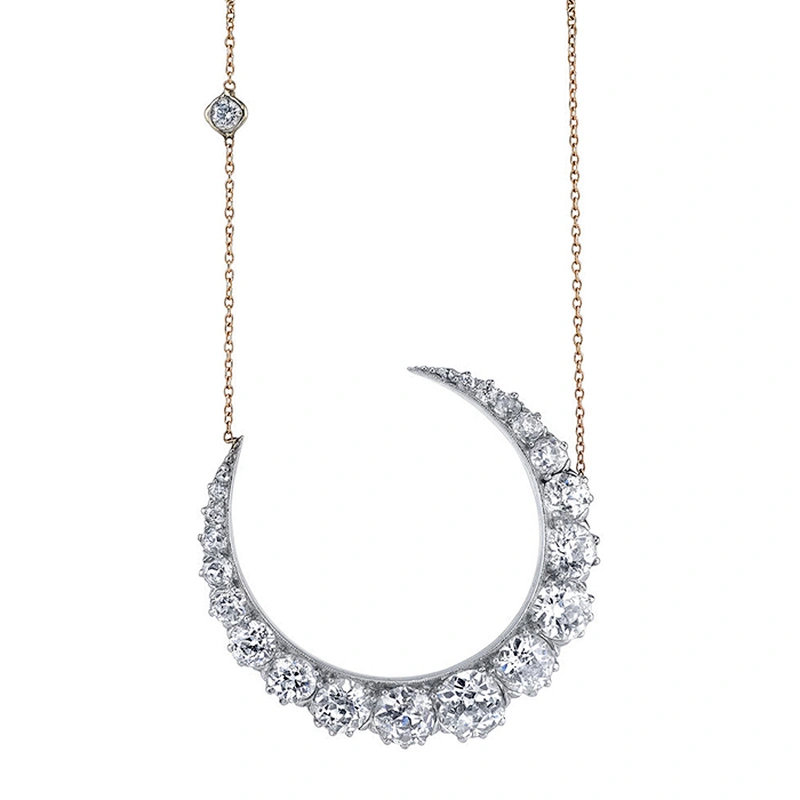 Miss Jewelry Wholesale 18k Gold Jumbo Double Row Moon Necklace