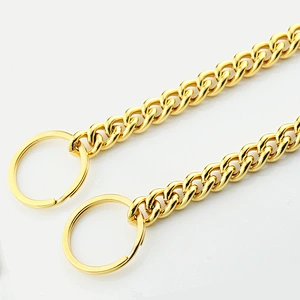 Wholesale Custom Private Label Stainless Steel Gold Chain Link Dog Collars