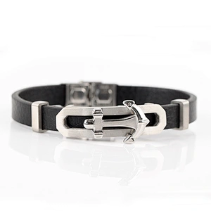 Wholesale fashion mens leather bracelet Mexico, Men jewelry leather bracelet