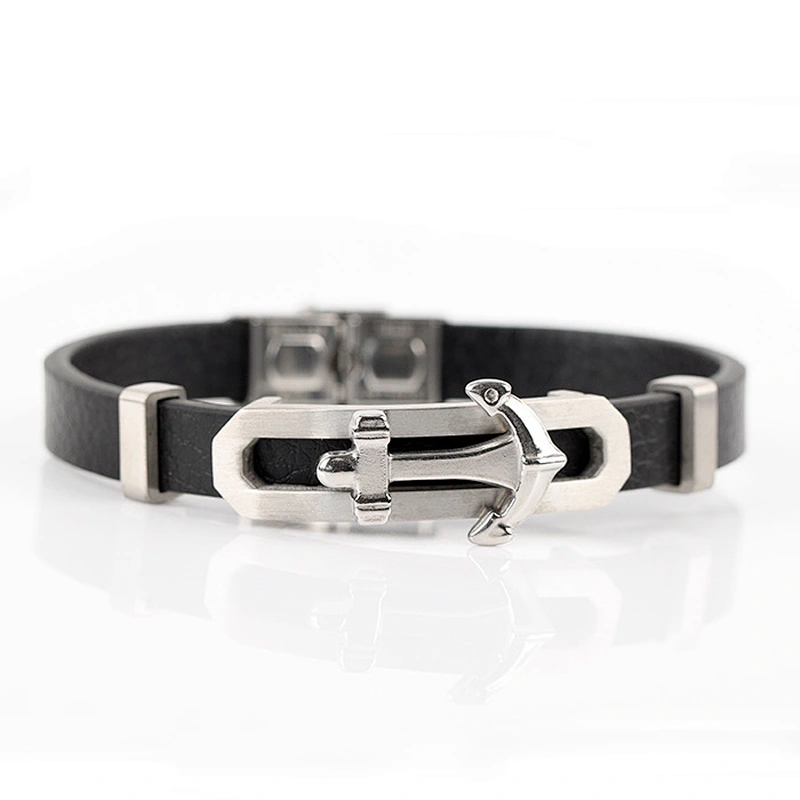 Wholesale fashion mens leather bracelet Mexico, Men jewelry leather bracelet