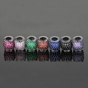 High quality gold jewelry fashion cz ball pave diamond beads