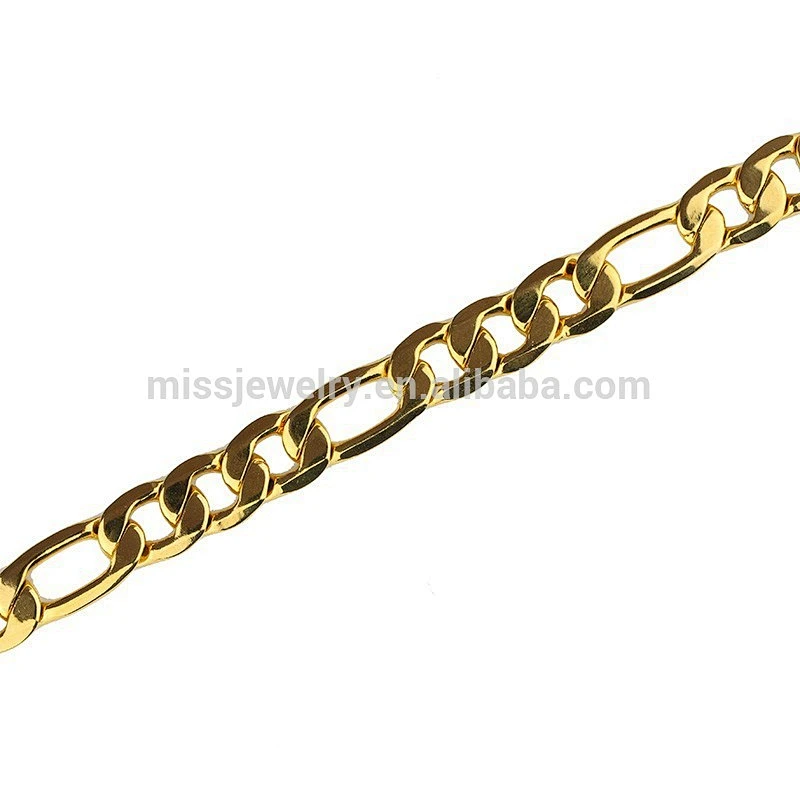 Missjewelry IDMJCN007G Perfect 18K Yellow Gold Women&Man's Figaro Chain Necklace Designs