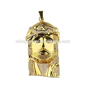 Missjewelry Wholesale 18K Gold Plated Iced Out Lab Diamond Micro Jesus Piece Chain Necklace