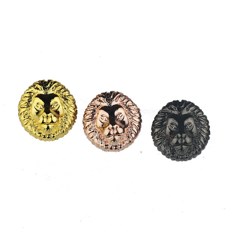 Missjewelry 14k gold plated lion head metal bead charm