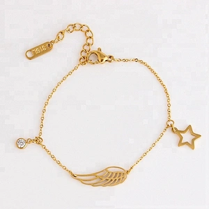 Miss Jewelry Fashion New Design Gold Feather Bracelet Luxury Jewelry Women
