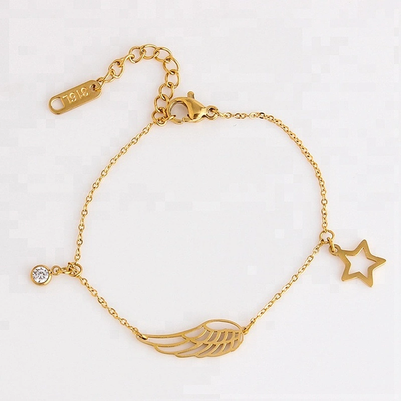 Miss Jewelry Fashion New Design Gold Feather Bracelet Luxury Jewelry Women