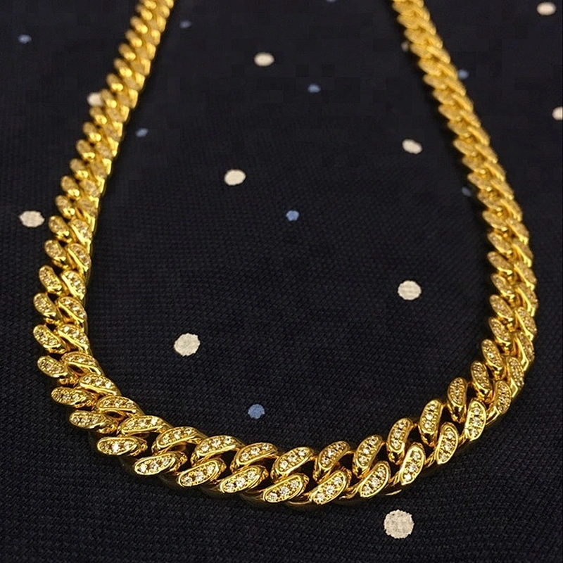 Missjewelry 8mm 18 inch  5a Diamond Pave White Sterling Silver Cuban Chain