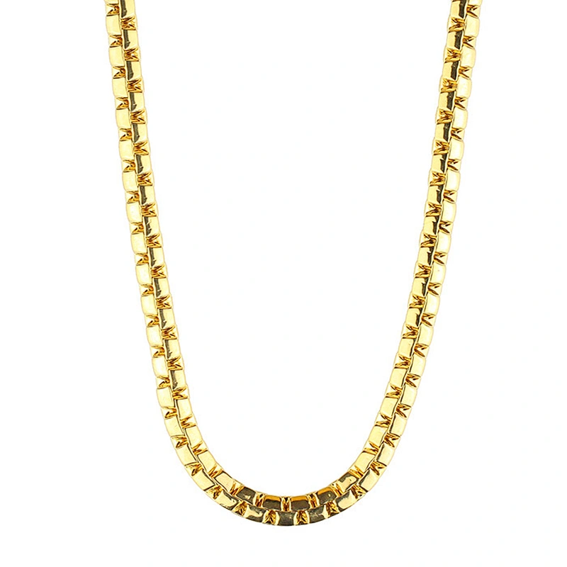 Stainless Steel Mens Gold Box Chain
